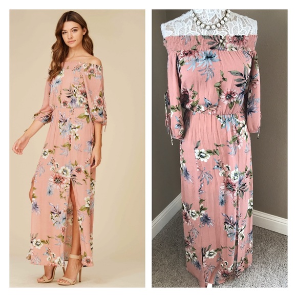 Off the shoulder floral long maxi dress - Picture 7 of 7